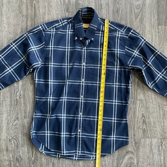 Robert Talbott Carmel Mens‎ Button Up Shirt Size L Blue Plaid Cotton Pocket - Picture 4 of 6